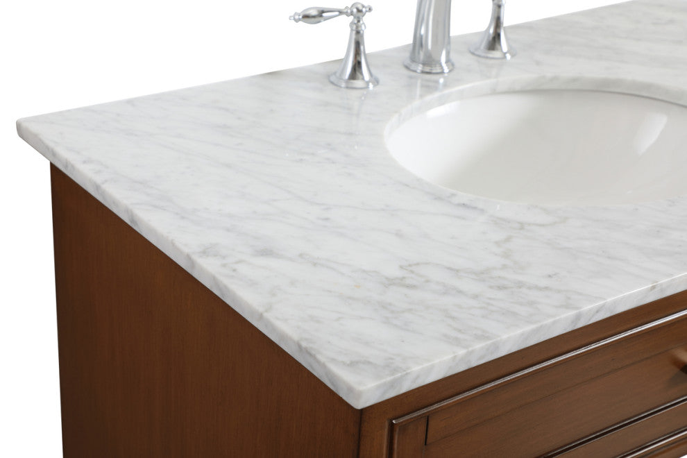 Amber Single Bathroom Vanity, Blue, Teak, 36"