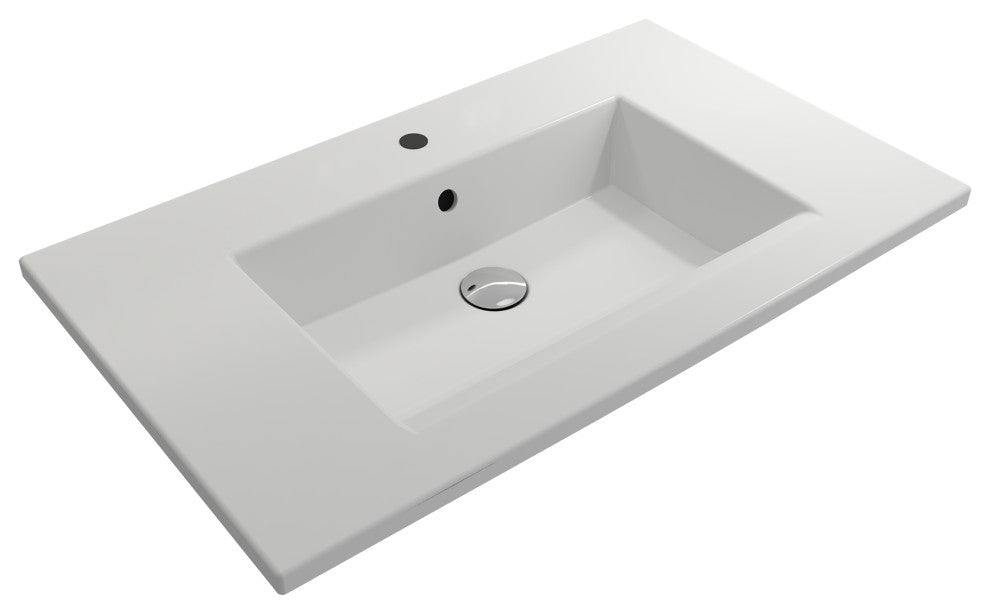 BOCCHI 1113-002-0126 Ravenna 32.25 Wall-Mounted with Overflow In Matte White