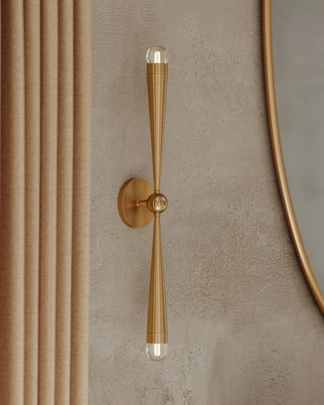2-Light Wall Sconce, Patina Brass