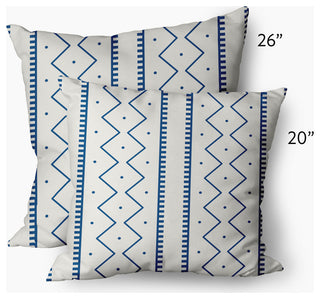 Mudcloth Decorative Throw Pillow, Dark Cobalt Blue, 26"x26"