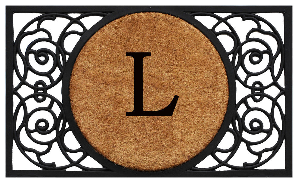 Armada Circle Monogram Doormat 18"x30", Letter L