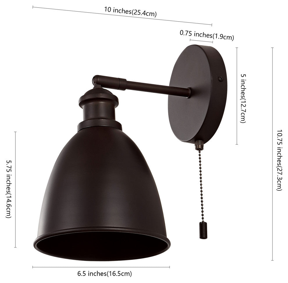 Hudson 6.5" 1-Light Farmhouse Bohemian Iron LED Sconce, Oil Rubbed Bronze
