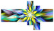 Dancing Multi Color Flower Petals, Floral Canvas Art Print, 60"x32", 5 panels