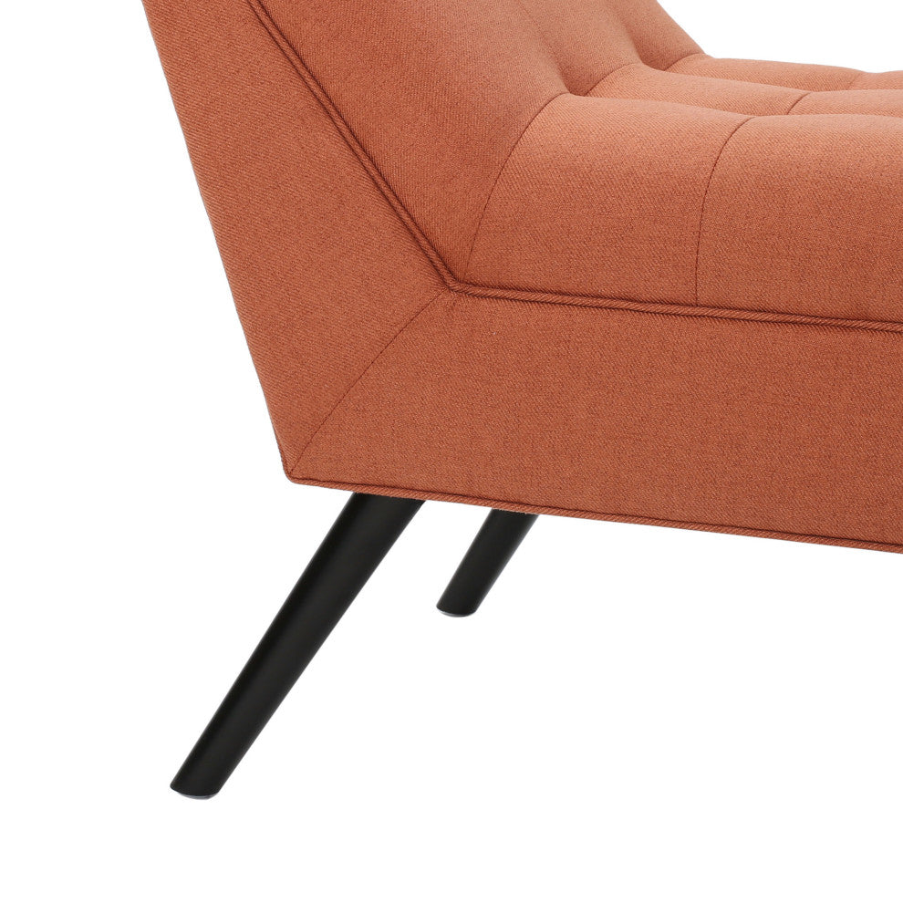 GDF Studio Madrid Tufted Fabric Ottoman Bench, Orange