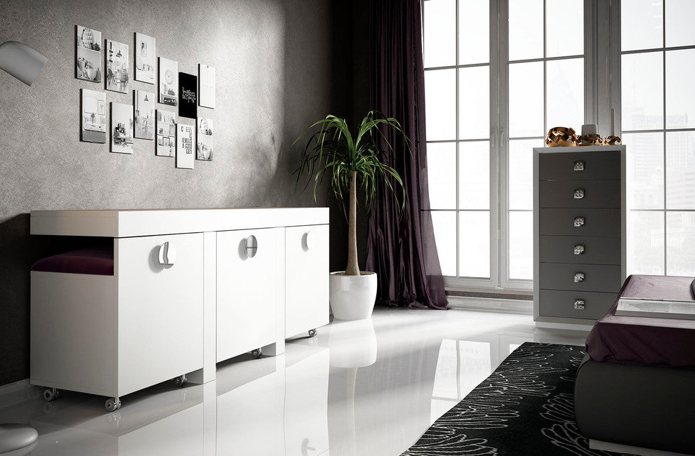 T28 Bedroom Make-up Vanity 75", White, Matte Finish