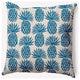 20" x 20" Pineapple Stripes Indoor/Outdoor Polyester Throw Pillow, Autumn Blue