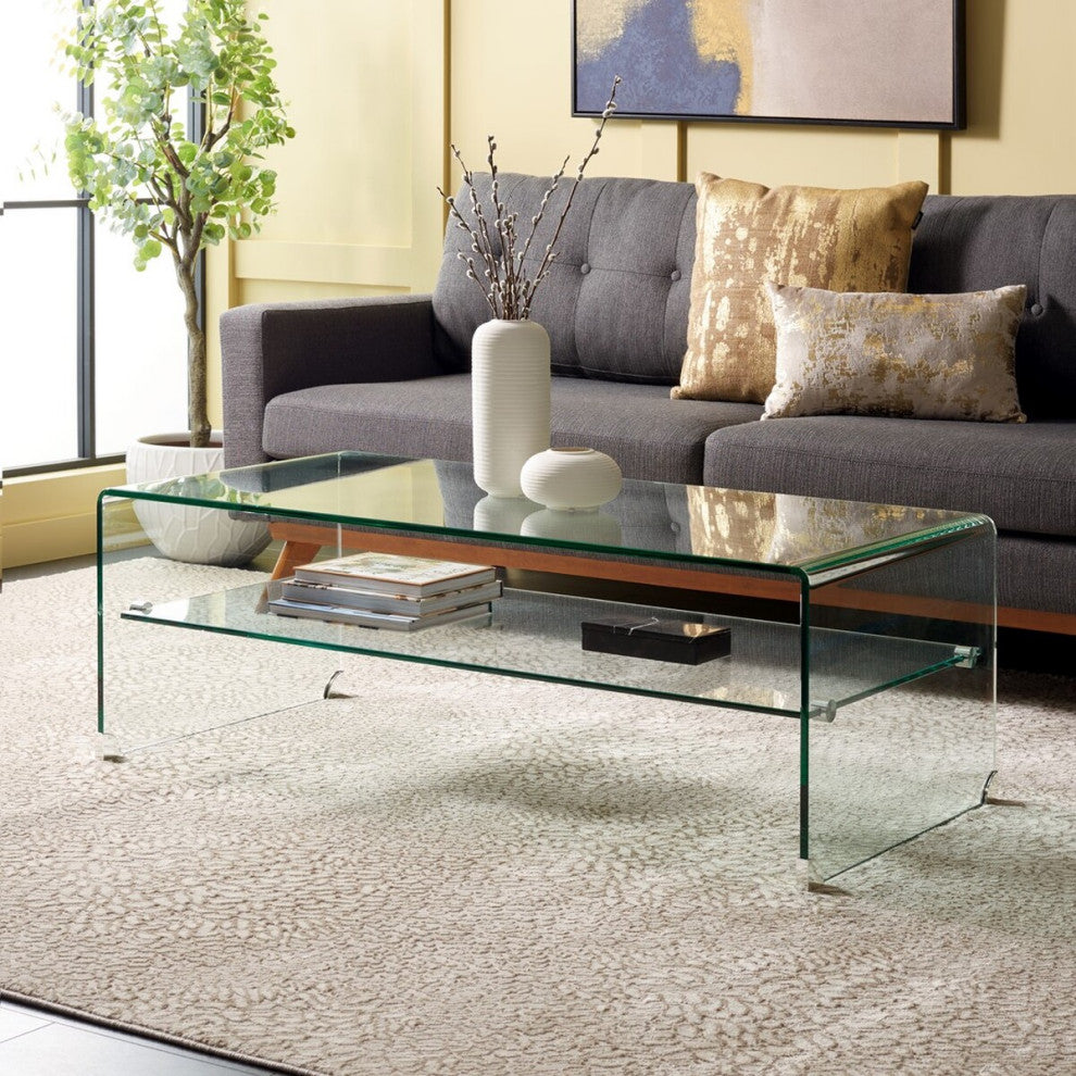 Safavieh Brioni Temp Glass Coffee Table, Clear