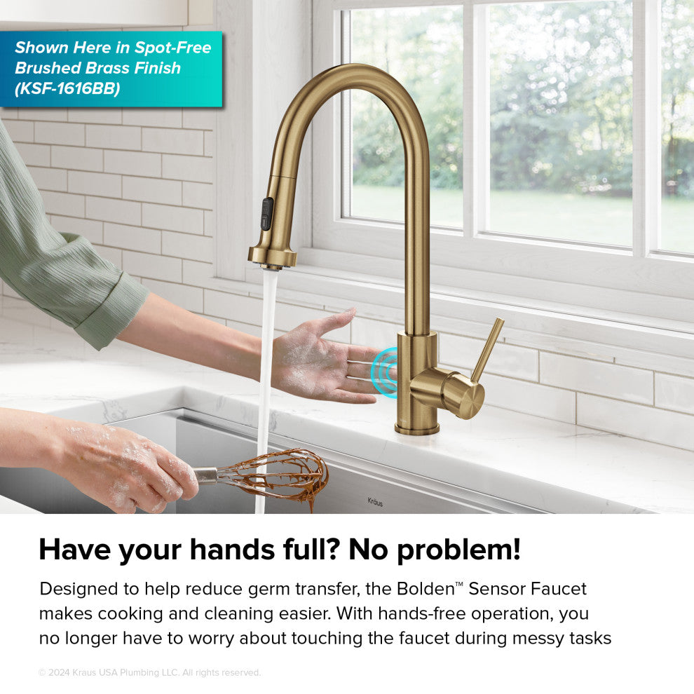 Bolden Sensor 2-Function Pull-Down 1-Handle Kitchen Faucet, Spot-Free St Steel