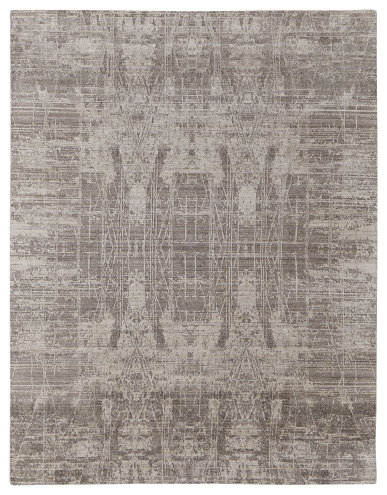 Kinton Modern Abstract, Gray/Ivory, 10'x14' Area Rug