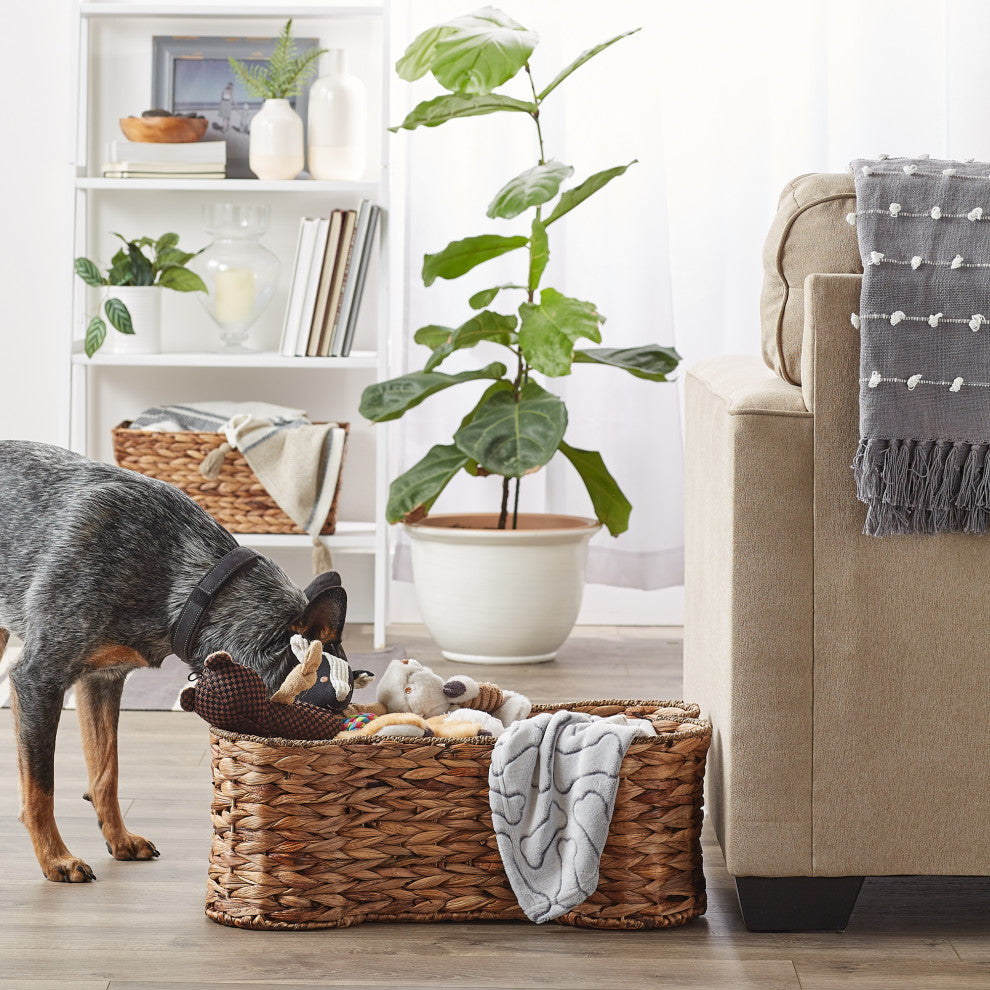 Bone Dry Dark Brown Hyacinth Bone Pet Basket Large