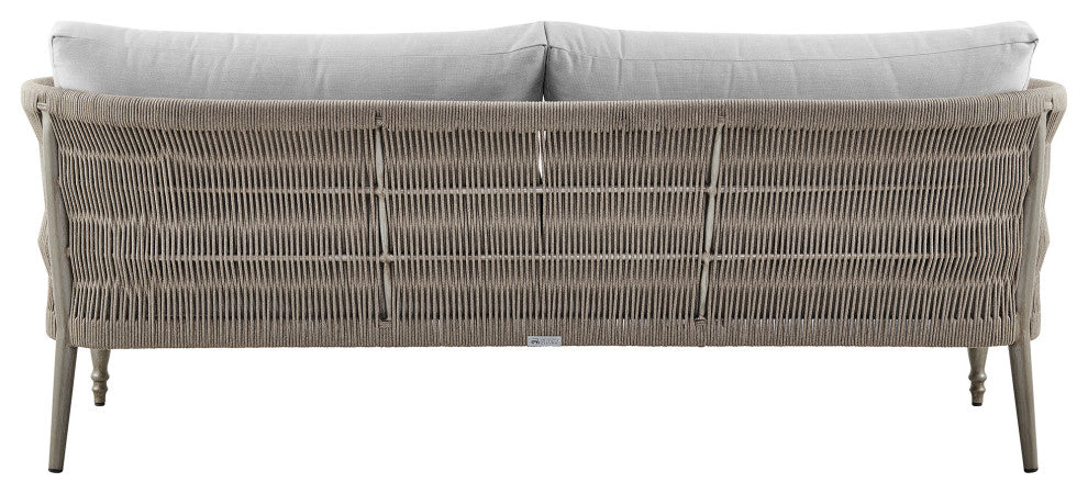 Safari 4-Piece Outdoor Aluminum and Rope Seating Set With Beige Cushions