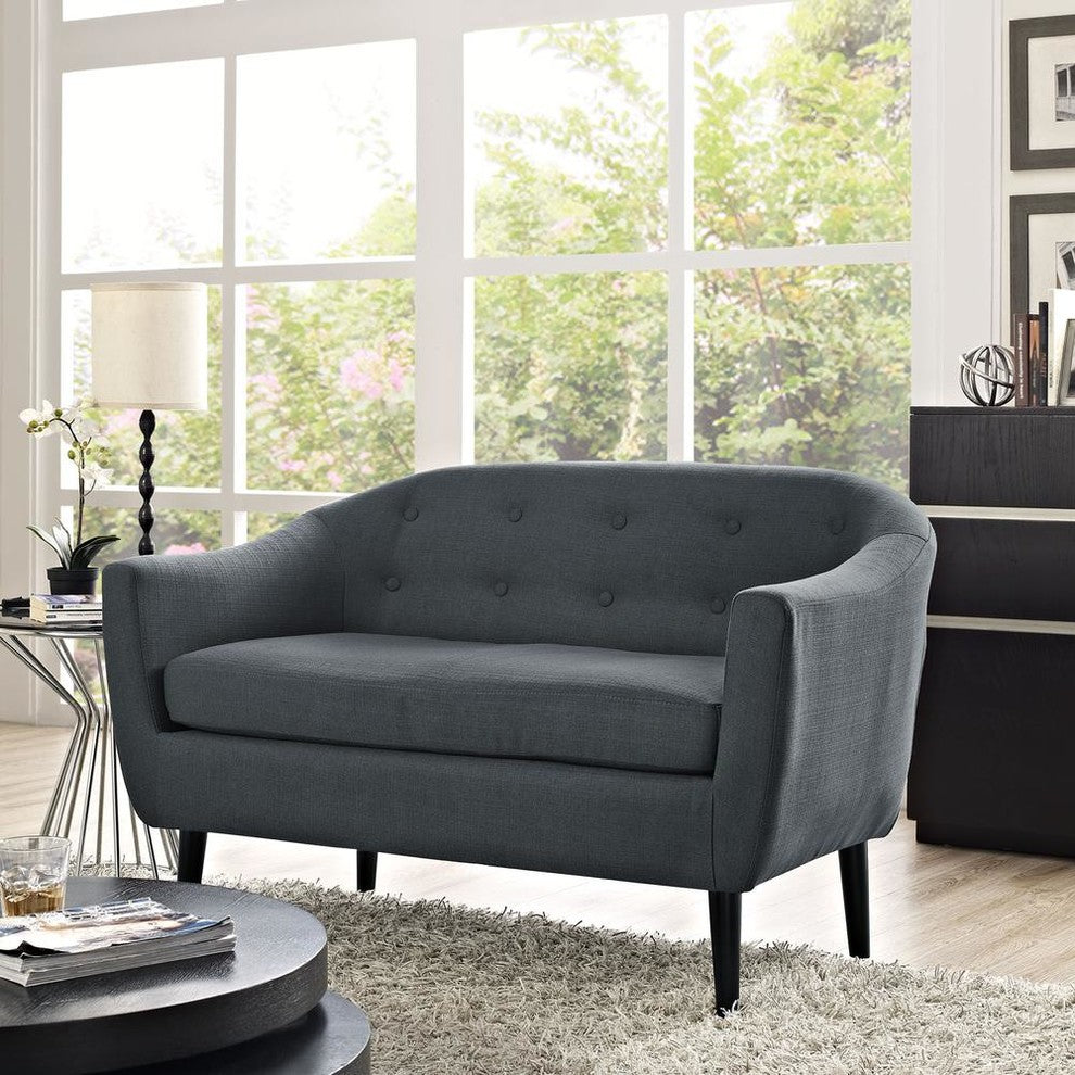Modway Wit Upholstered Loveseat, Gray