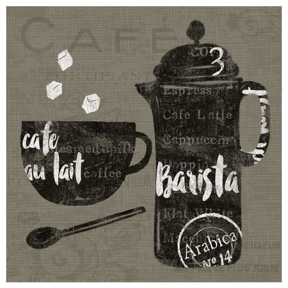 "Linen Coffee II" Digital Paper Print by Sue Schlabach, 20"x20"