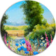 World Of Flowers, Floral Disc Metal Wall Art, 38"