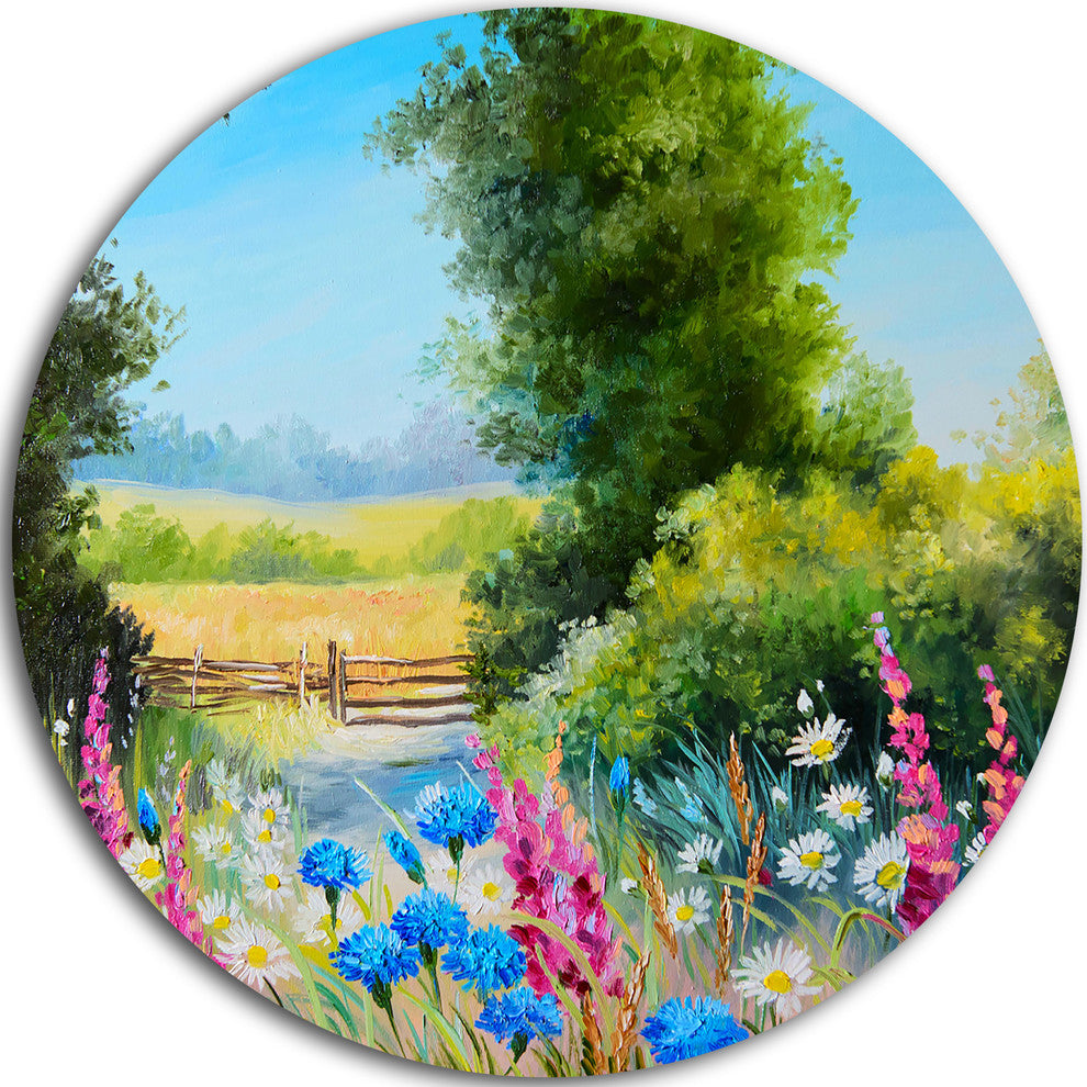 World Of Flowers, Floral Disc Metal Wall Art, 38"