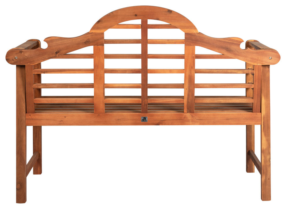 Lutyens 51.2" 3-Seat Arched Acacia Wood Outdoor Garden Patio Bench, Teak