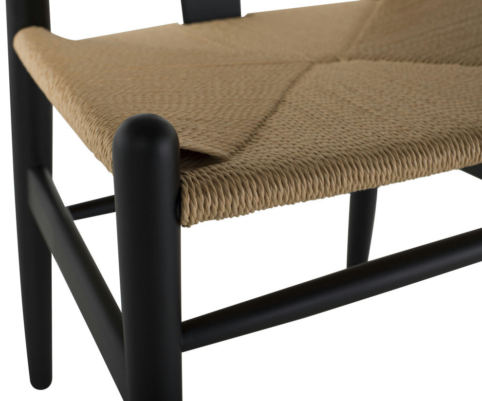 Alban Wishbone Dining Chair, Black