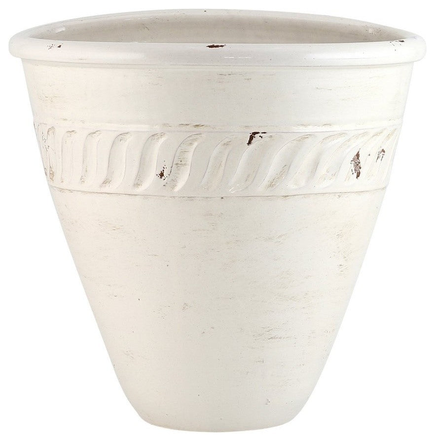 Scavo Bianco, Oblong Wall Planter With Flat Rear (Medium)