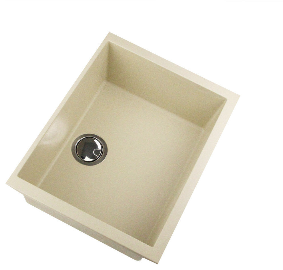Nantucket Sinks Small Single Bowl Undermount Granite Composite, Sand