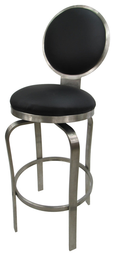 529 Stainless Steel Counter 26" 30" Bar Stool, Black, 30"