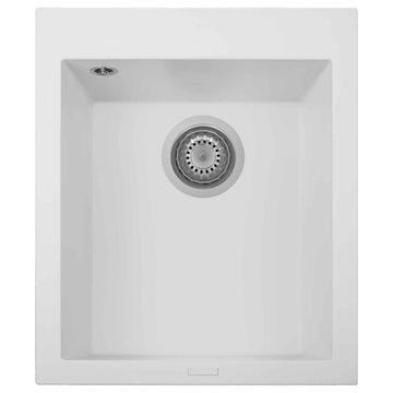 One Series 16" Drop-In Single-Bowl Granite Bar Sink, Milk White, Drop-in