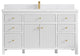 Sonoma 60 Single Sink Reeded Bathroom Vanity in White 2" Empira White