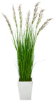 Nearly Natural 64" Wheat Grass Artificial Plant, White Metal Planter