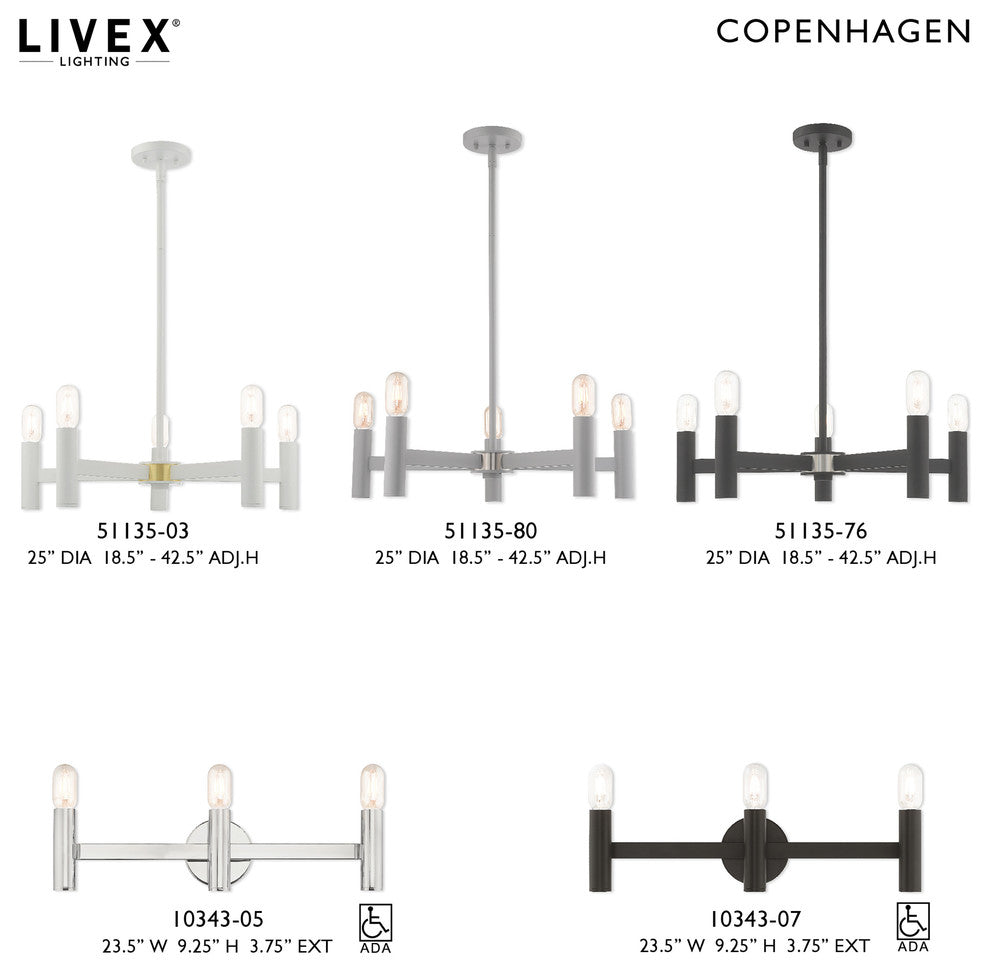 Livex Lighting Scandinavian Gray 5-Light Chandelier