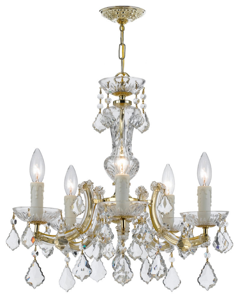Crystorama Lighting Group 4376-CL-MWP Maria Theresa 5 Light 20"W - Gold