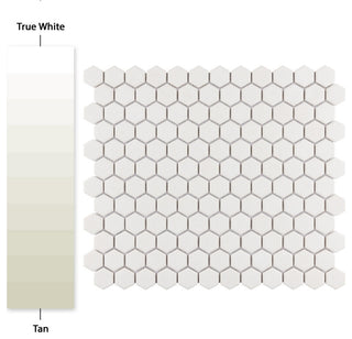Gotham 1" Hex White Porcelain Floor and Wall Tile