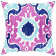 Surya Effulgence EFF-002 18"x18" Pillow Cover, Ivory/Violet/Purple/Aqua