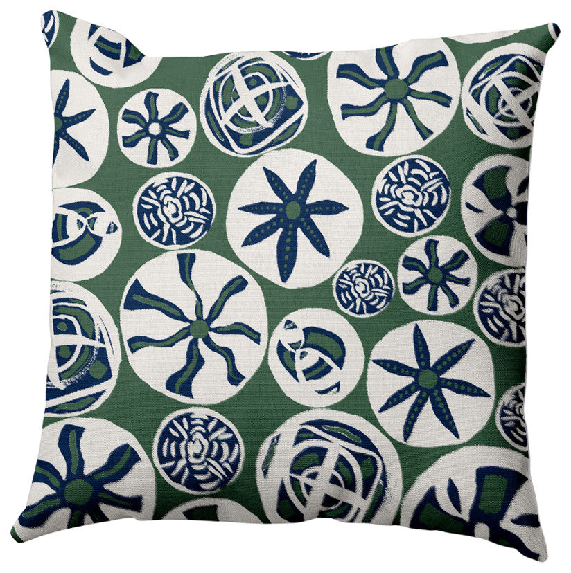 Bay Treasure Pillow, Green, 20"x20"