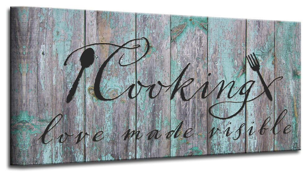 Cooking Wrapped Canvas Kitchen Wall Art, 24"x48"