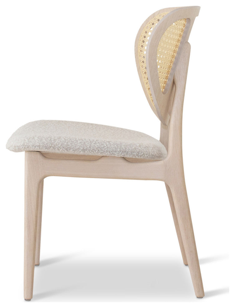 Modern Brazilian, Joelma, Cane Side Chair, Nevoa/Natural/Crafted Glaze