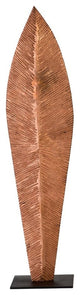 Carved Leaf on Stand, Copper Leaf, Large