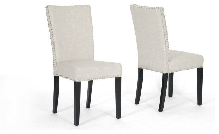 Harrowgate Beige Linen Modern Dining Chair, Set of 2