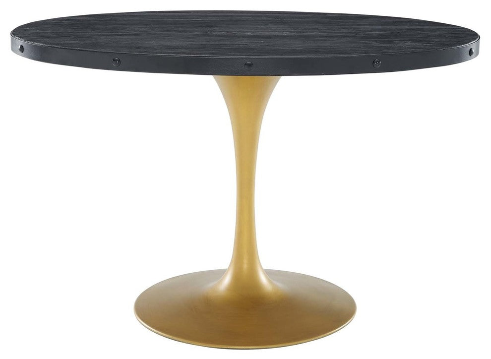 Black Gold Drive 47" Oval Wood Top Dining Table