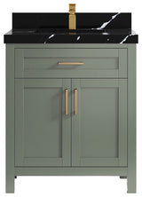 Cambridge 30" Single Sink Bath Vanity in Evergreen 2" Calacatta Black