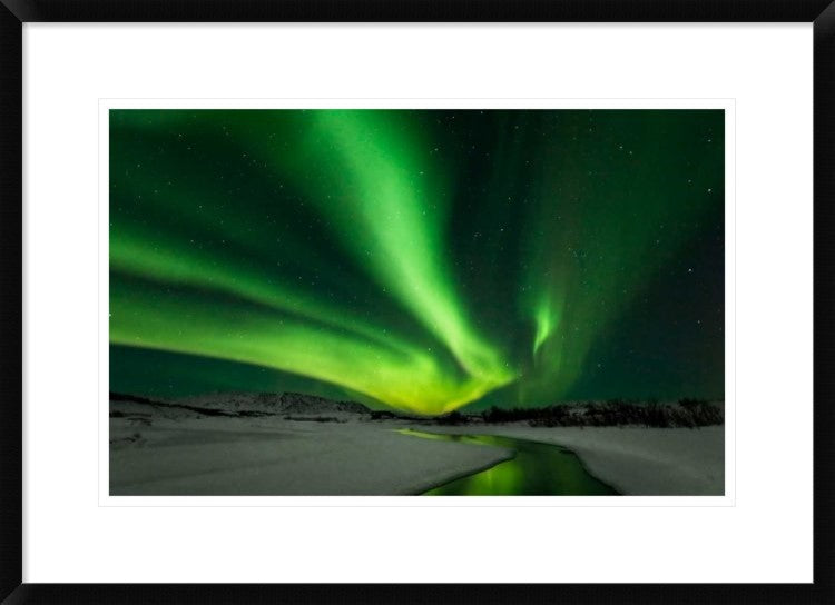 "Aurora Borealis" Framed Digital Print by Brin Ingibergsson-Bragi, 30x21"