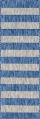 Unique Loom Aqua Blue Striped Outdoor Area Rug, Blue, 6'