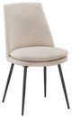 Rashmi Upholstered Dining Chairs (Set of 2) - Beige Chenille, Black Legs