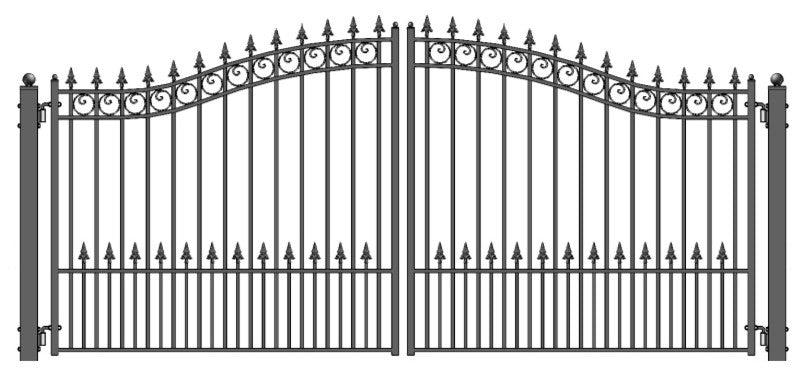 Aleko Driveway Gates Iron Wrought Steel Prague Style, 16'