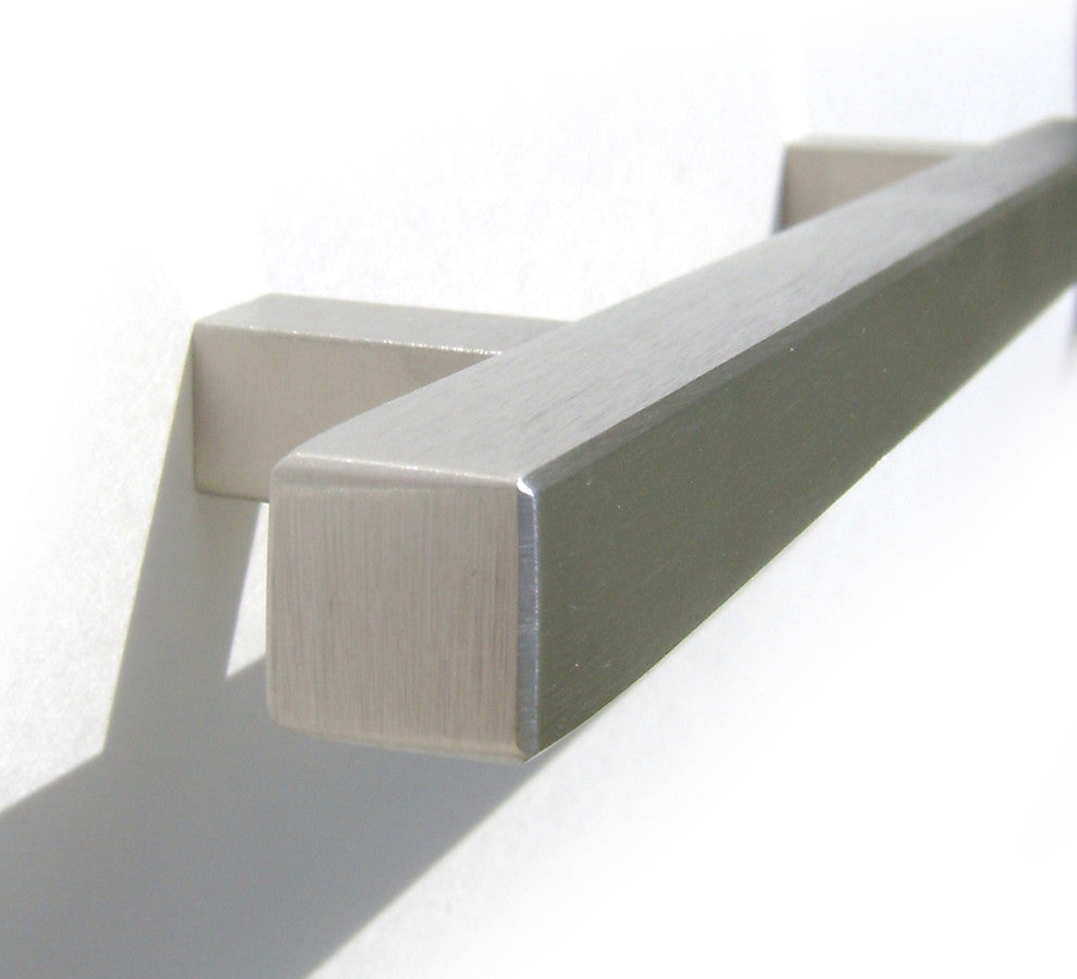 Celeste Pi Square Bar Pull Cabinet Handle Brushed Nickel Stainless, 5"x8"