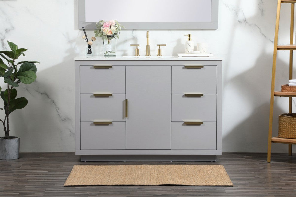 Bethany Single Bathroom Vanity, Gray, 48"