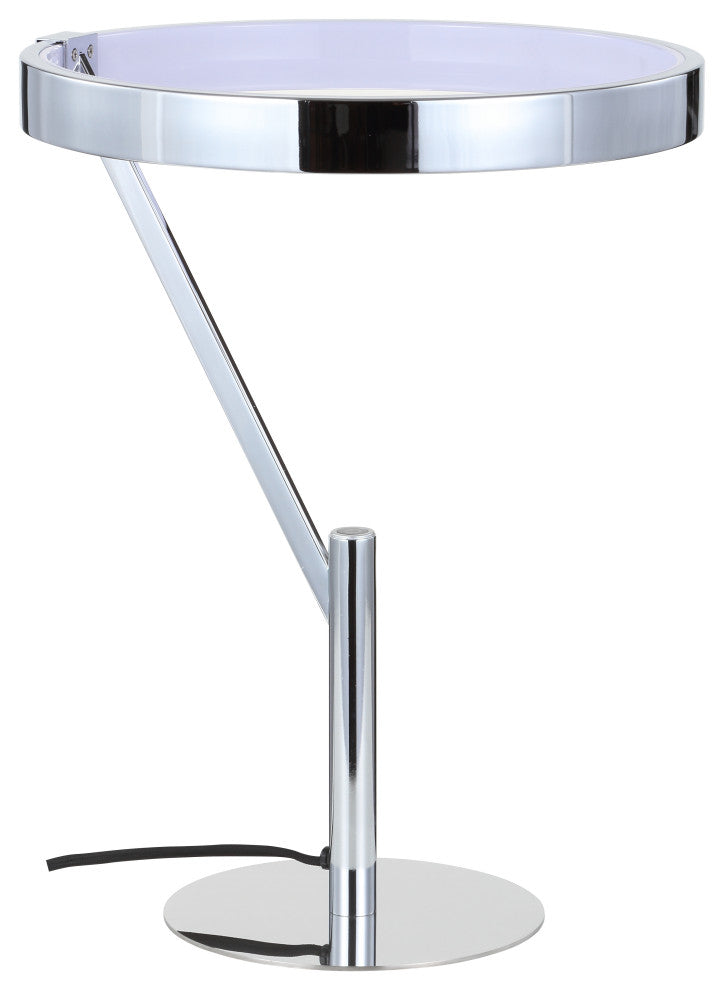 Owen 18" Integrated Led Metal Table Lamp, Chrome