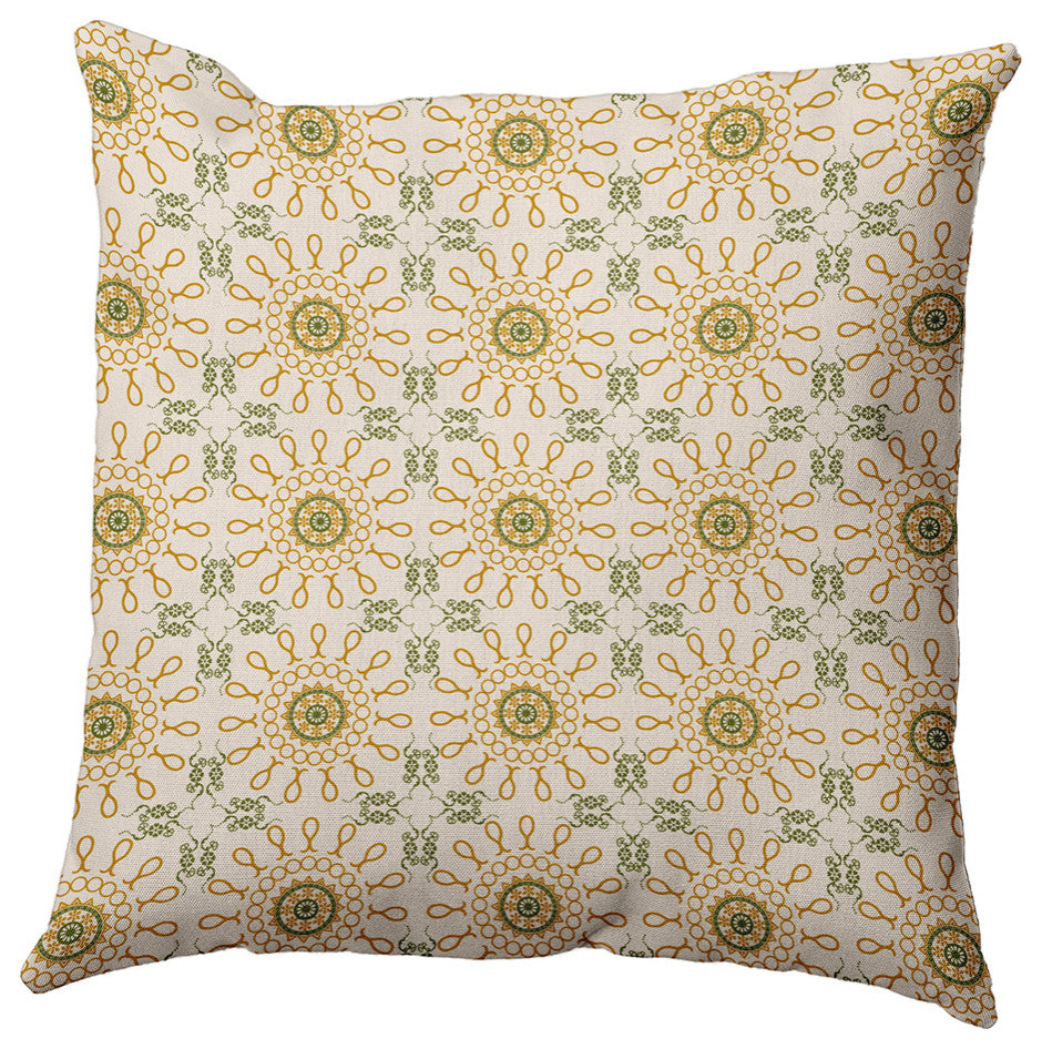 26" x 26" Sun Tile Decorative Throw Pillow, Autumn Gold