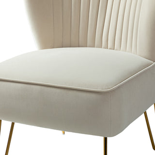 Upholstered Accent Side Chair With Tufted Back Set of 2, Tan
