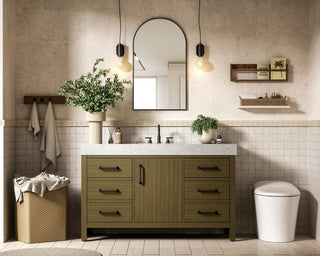 Home Living 54" Single Bathroom Vanity, Chestnut Brown