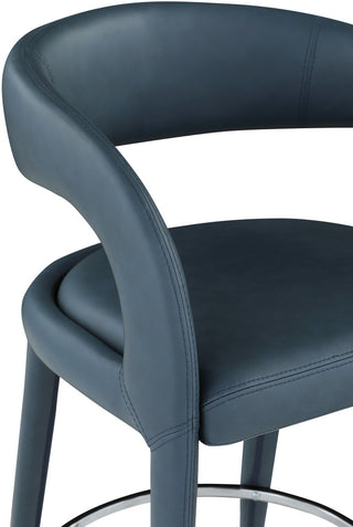 Sylvester Faux Leather Stool, Navy
