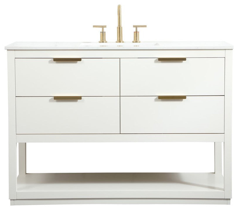 Louie 48" Single Bathroom Vanity, White